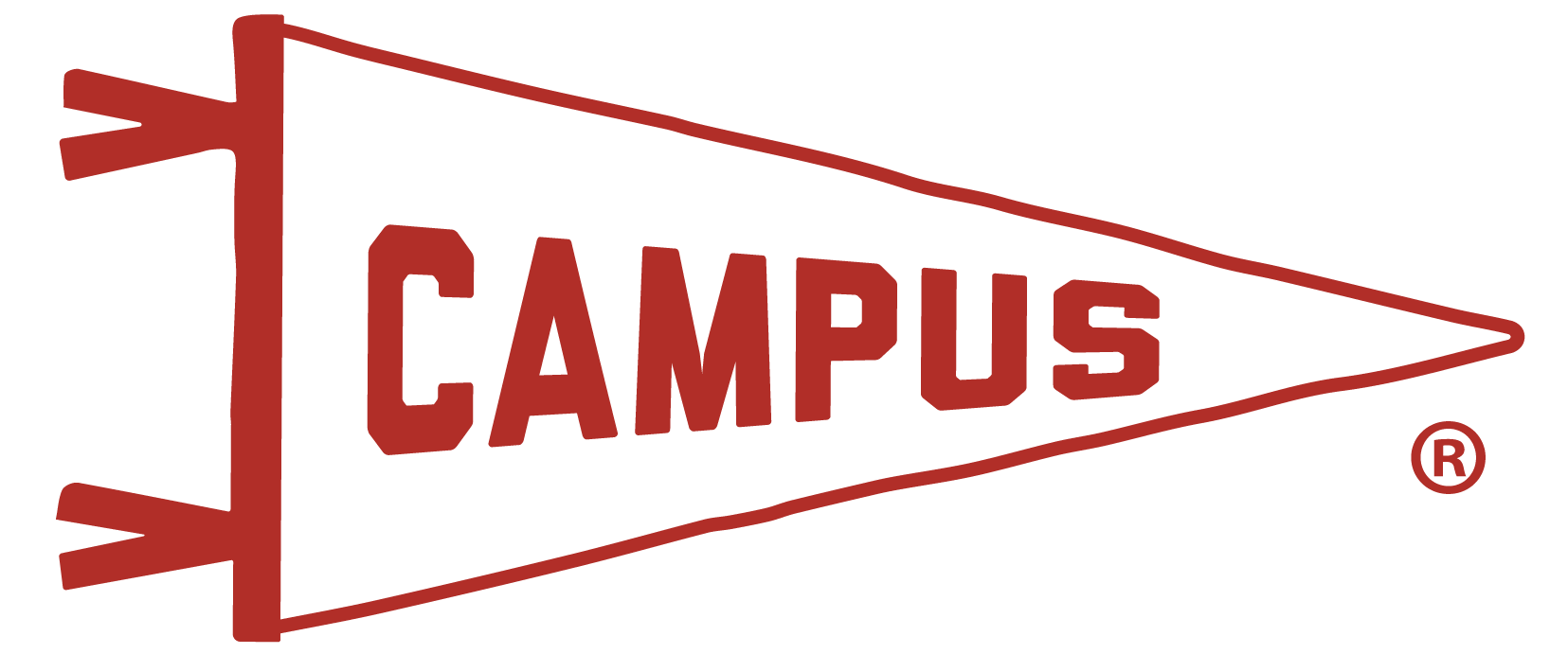 A red pennant with the word campus written on it.