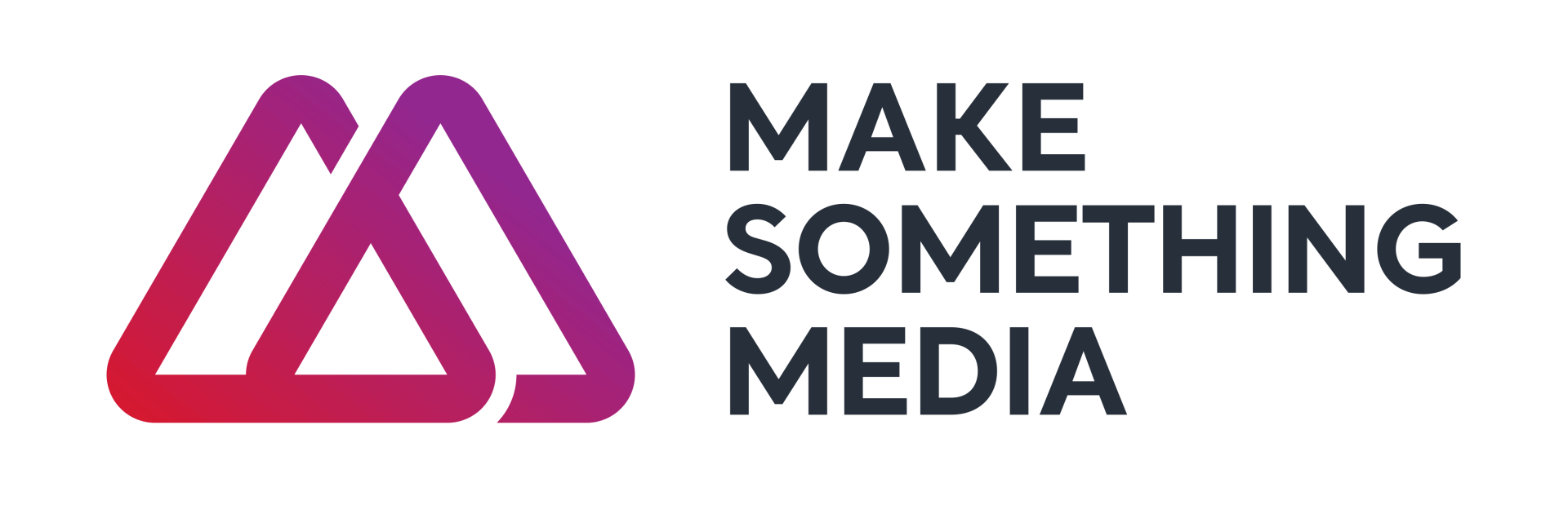 A logo for a company called make something media.