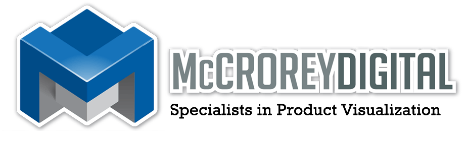 A logo for mccrorey digital specialists in product visualization