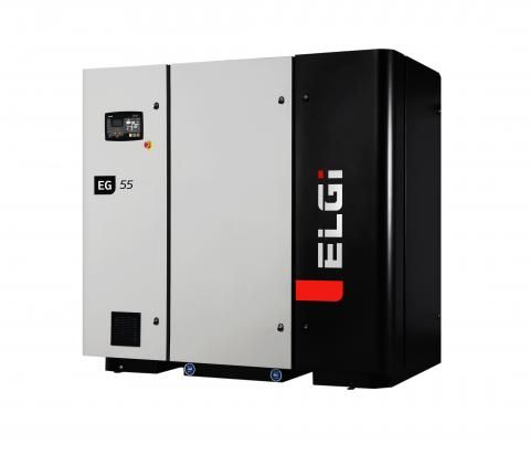 A black and white box with the word elgi on it A black and white box with the word elgi on it