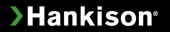 A white hankison logo on a black background