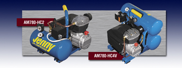 Two jenny air compressors are shown side by side