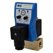 Electric Drains-Midwest A close up of a blue and black valve on a white background.