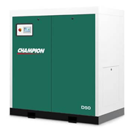 A green and white air compressor on a white background.