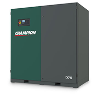 A champion air compressor is sitting on a white surface.