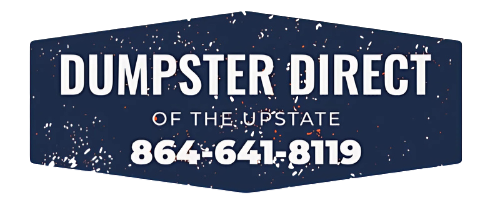 A blue sign that says dumpster direct of the upstate
