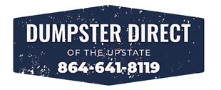 A blue sign that says dumpster direct of the upstate