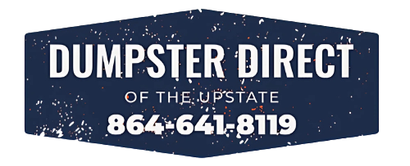 A blue sign that says dumpster direct of the upstate