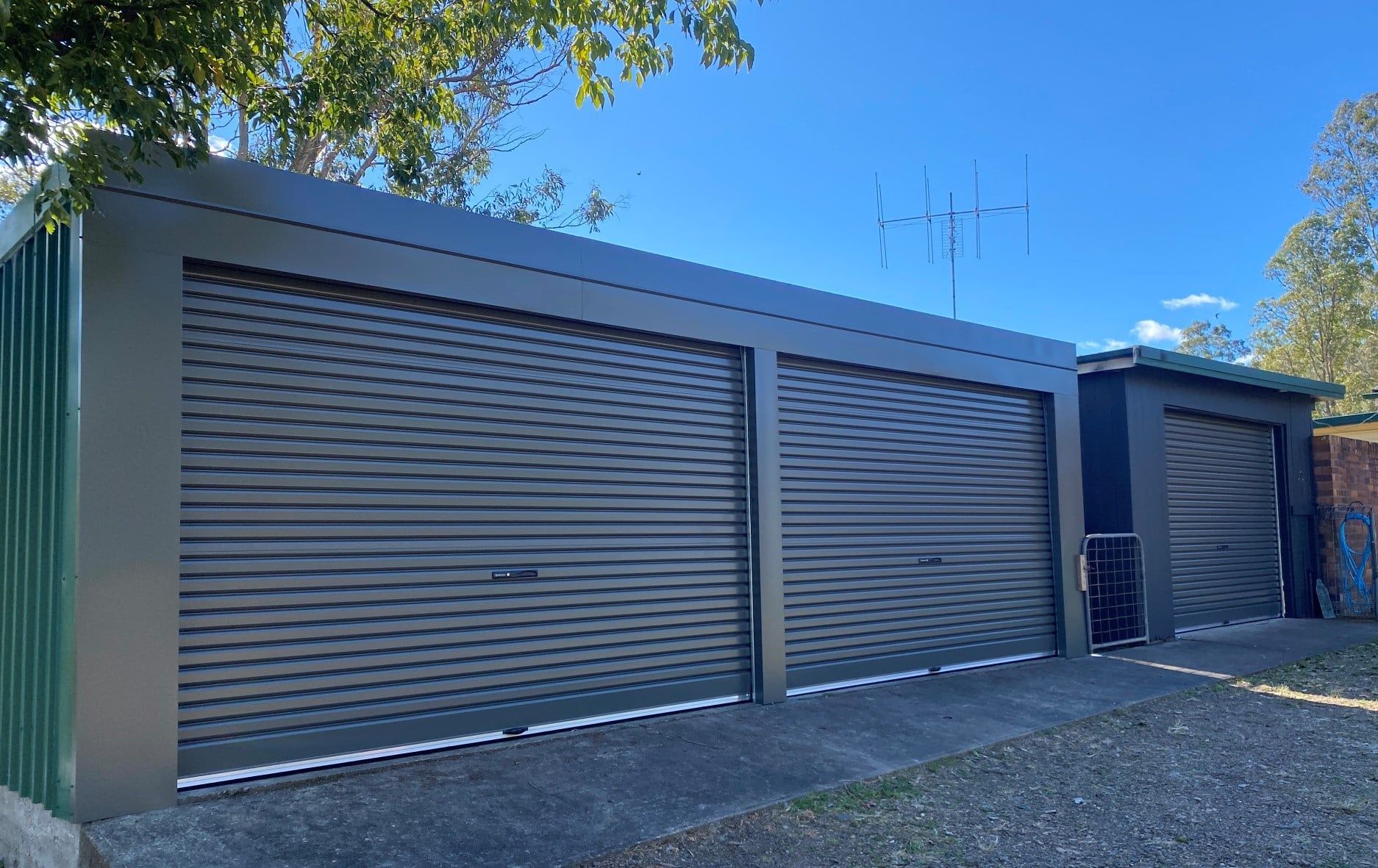 A Black Metal Garage Door