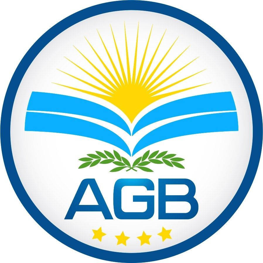 Emblema redondo con un libro abierto, un sol y el texto 