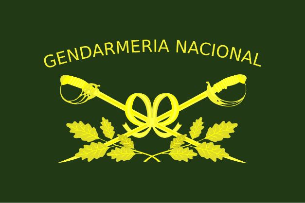 Bandera verde con texto amarillo 