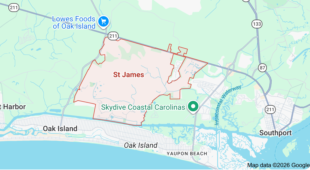 Map of Stony Brook, New York, showing surrounding towns, harbor, parks, and landmarks.