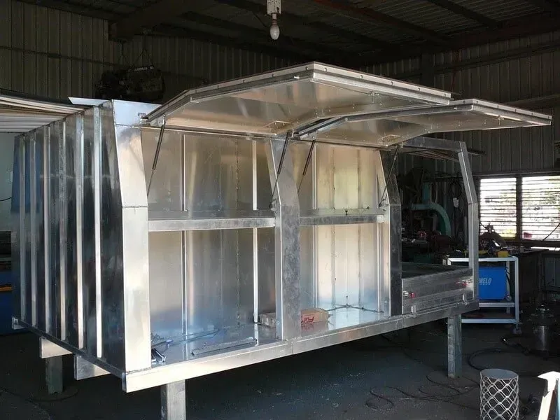 Partially Built, Silver Aluminum Truck Bed Canopy — Greville Fabrication in Girraween, NSW