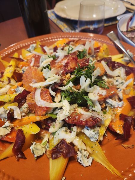 A close up of a plate of food on a table