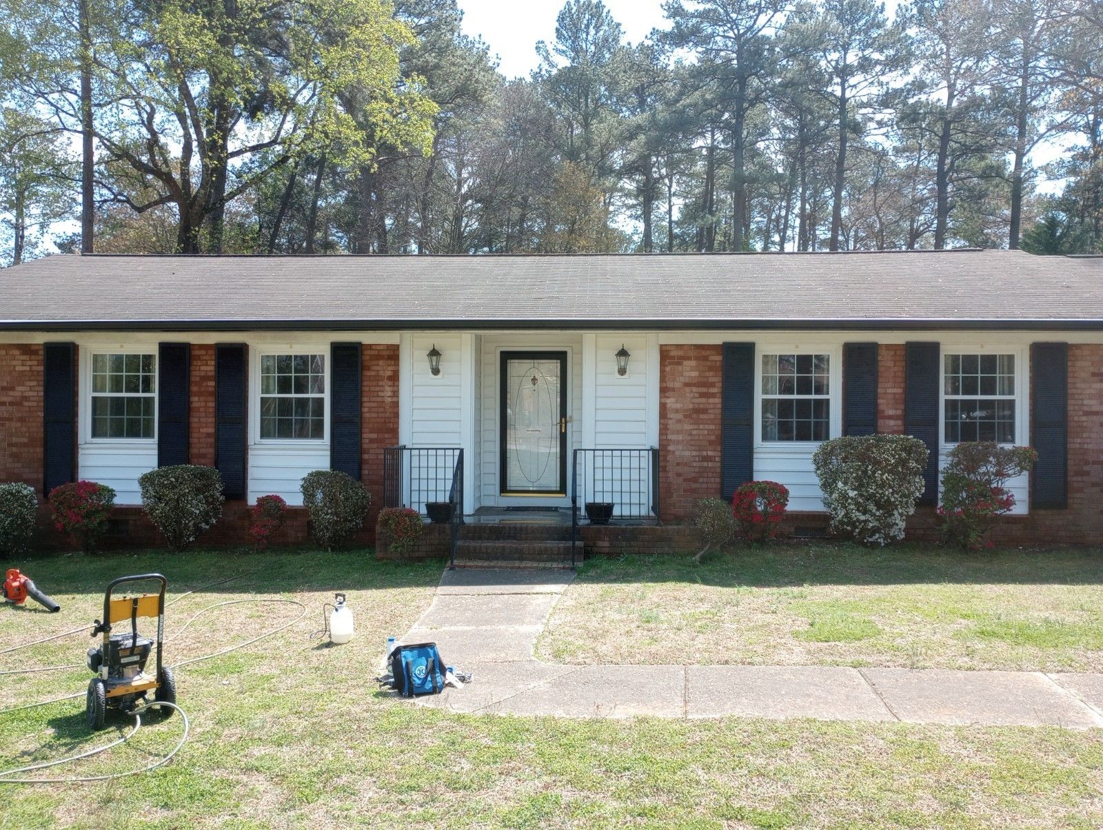 All trim and rotten paneling replaced and washed