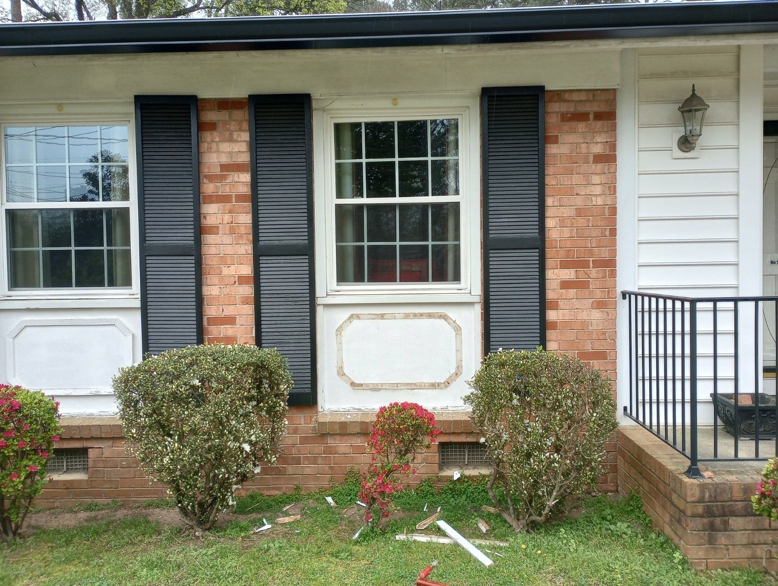 Wood rot around and along bottom of windows