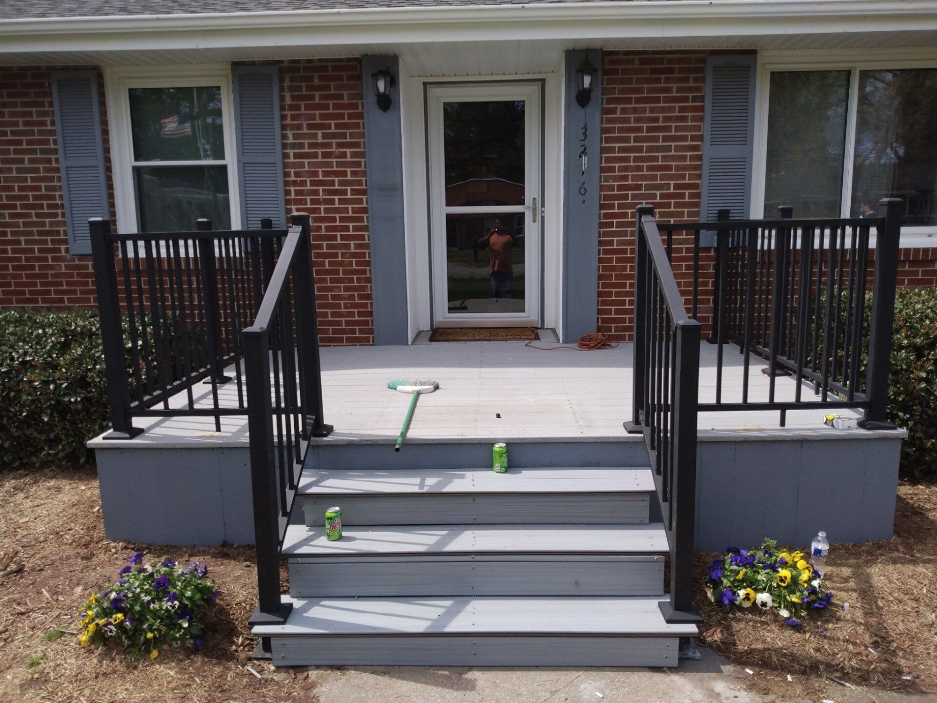 Porch railings installed and painted 2