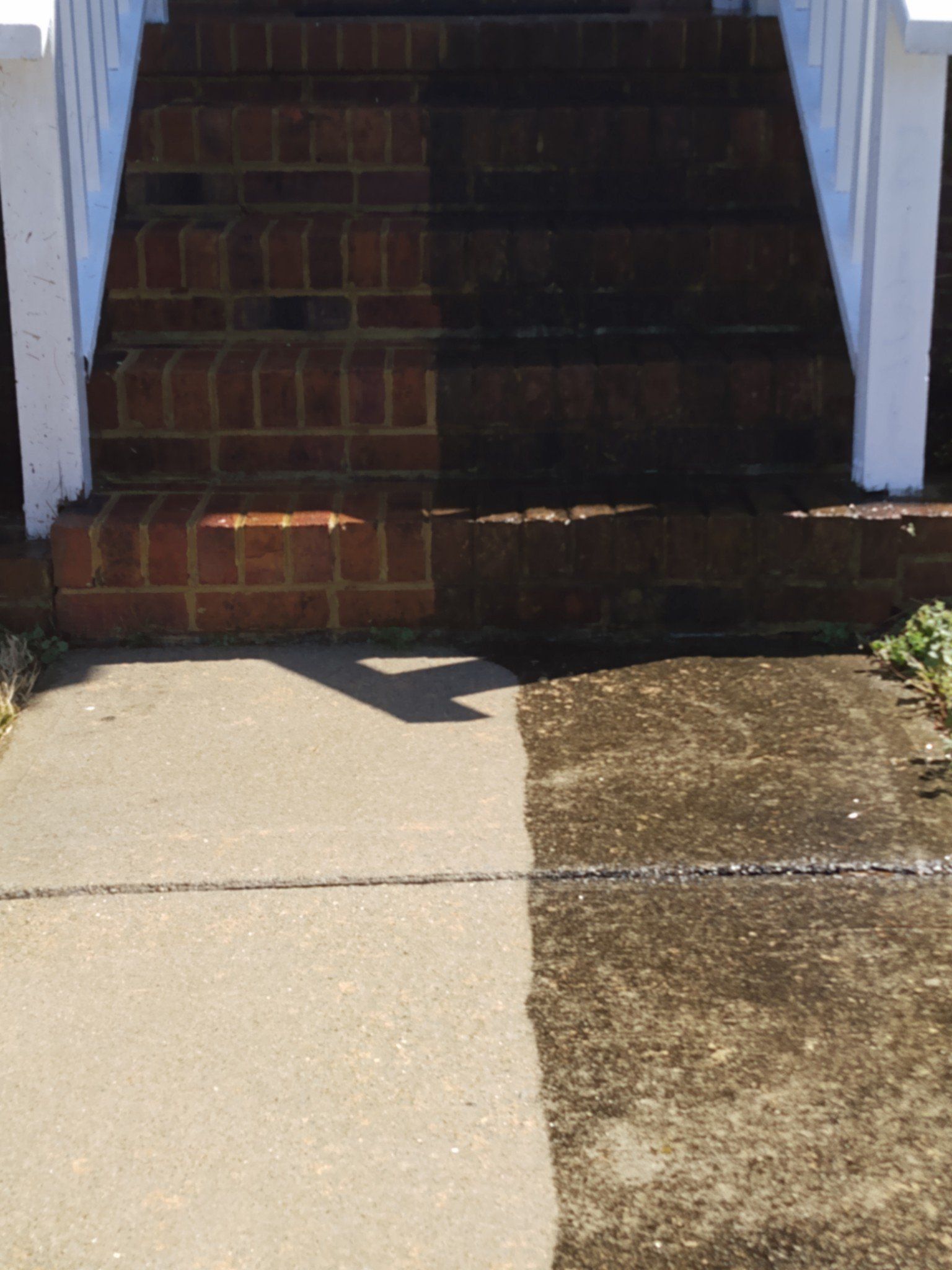 Front of house pressure washed