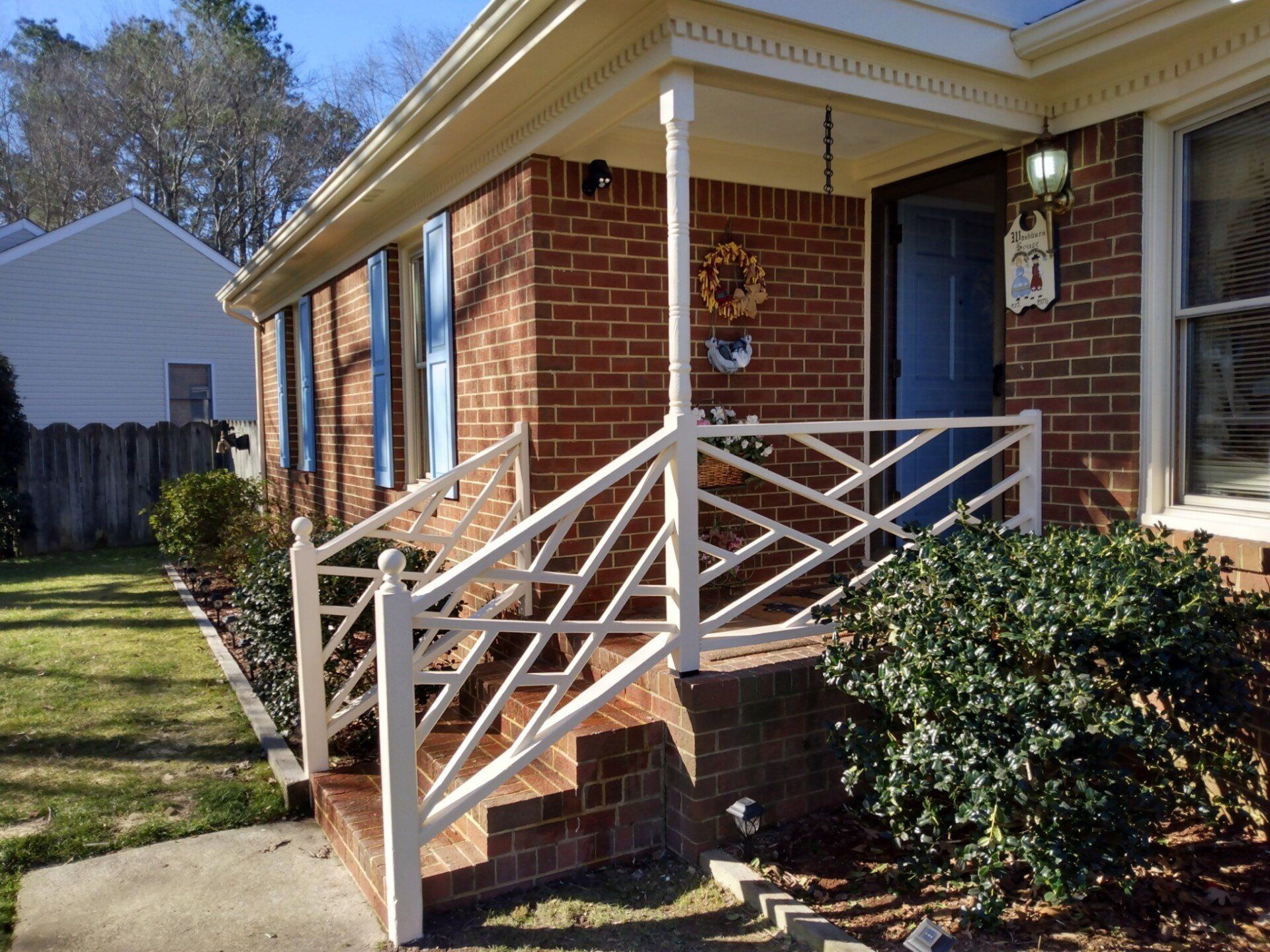 Porch railings hand built and custom painted