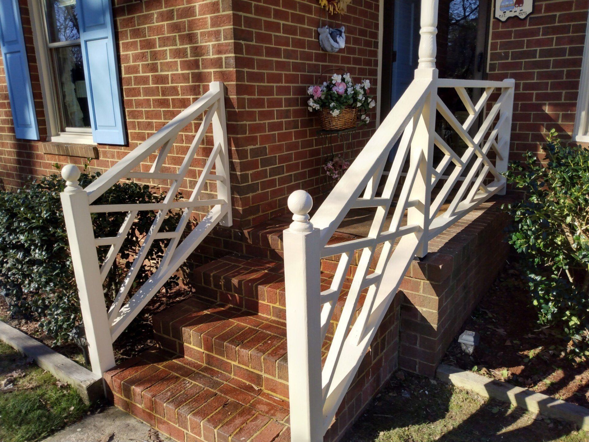 Porch railings hand built and custom painted