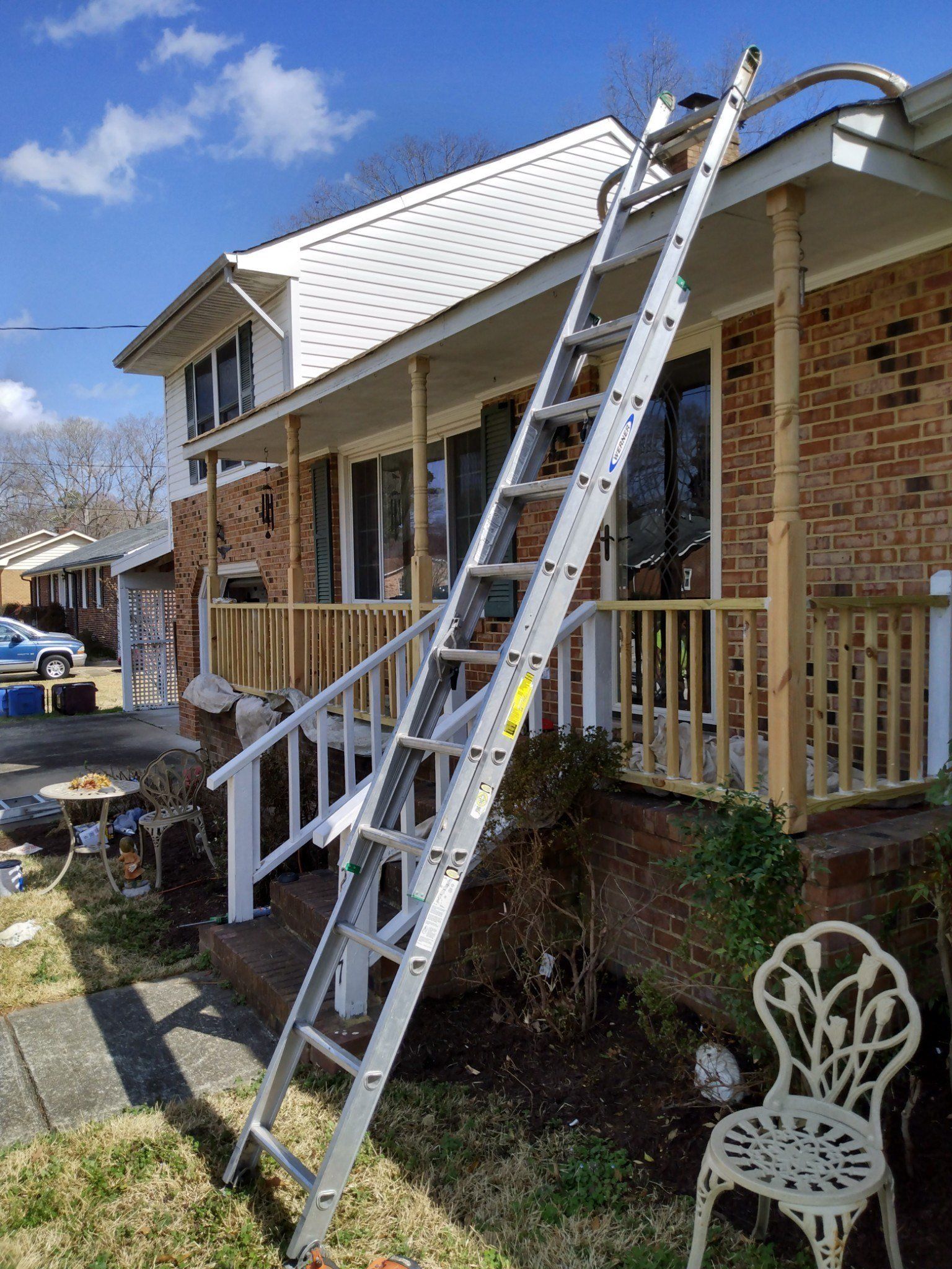 Rotten wood removed from front porch