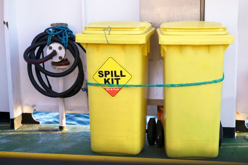 Two Yellow Spill Kits Are Sitting Next to Each Other — Payton Civil Products in Wilsonton, QLD
