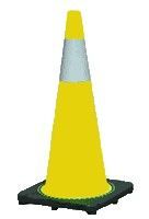 Traffic Cone Yellow Black Base With Reflective Collar — Payton Civil Products in Wilsonton, QLD