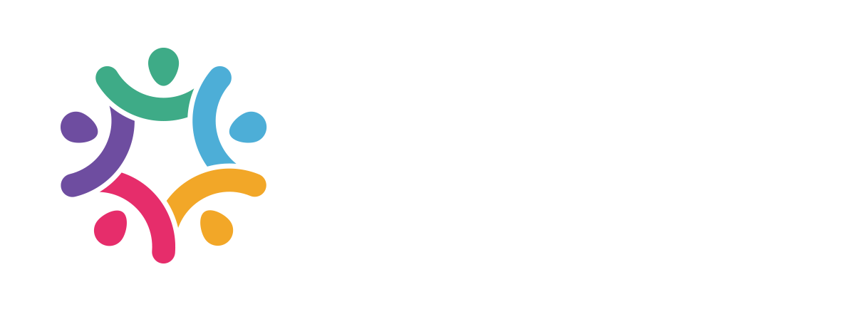 A colorful logo of a group of people standing in a circle.