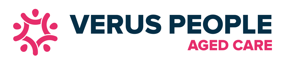 A logo for verus people aged care is shown