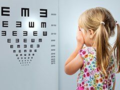 Eye Surgery — Child Using Sight Test Chart in St. Helena, CA