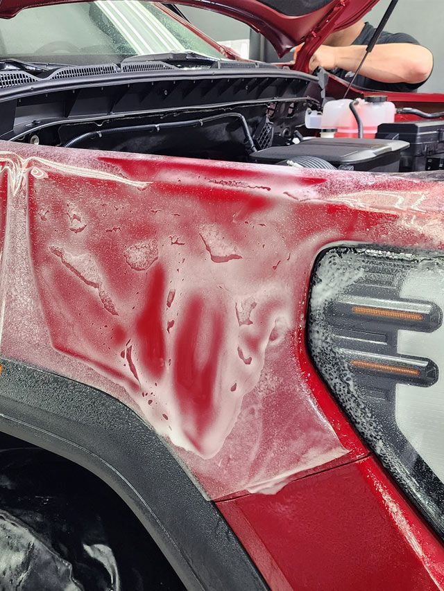 A close up of the rear end of a car