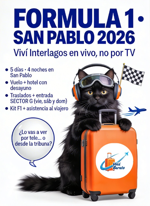 Fórmula 1 San Pablo Salida 05/11 Desde USD 2.270