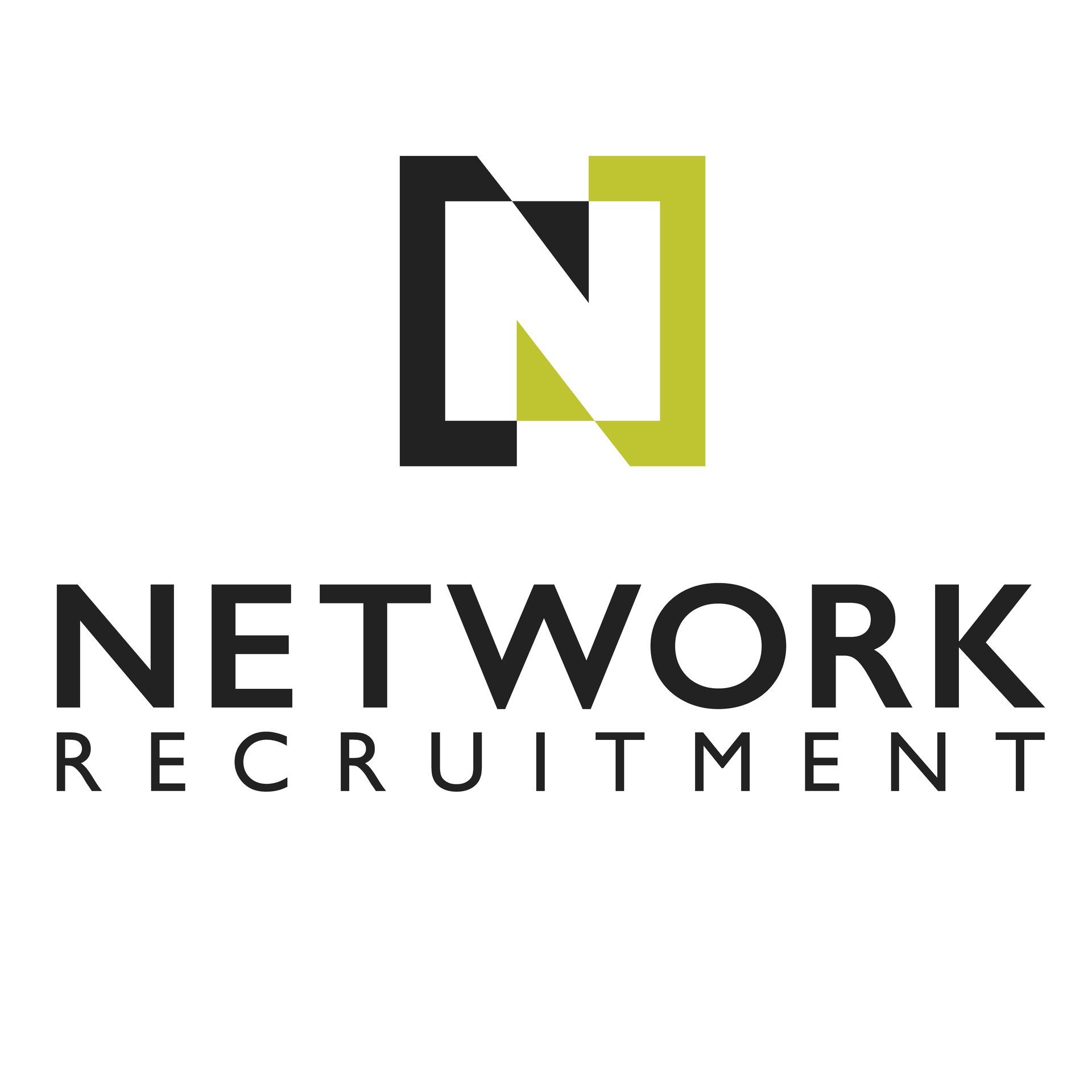 The logo for network recruitment is black and green.