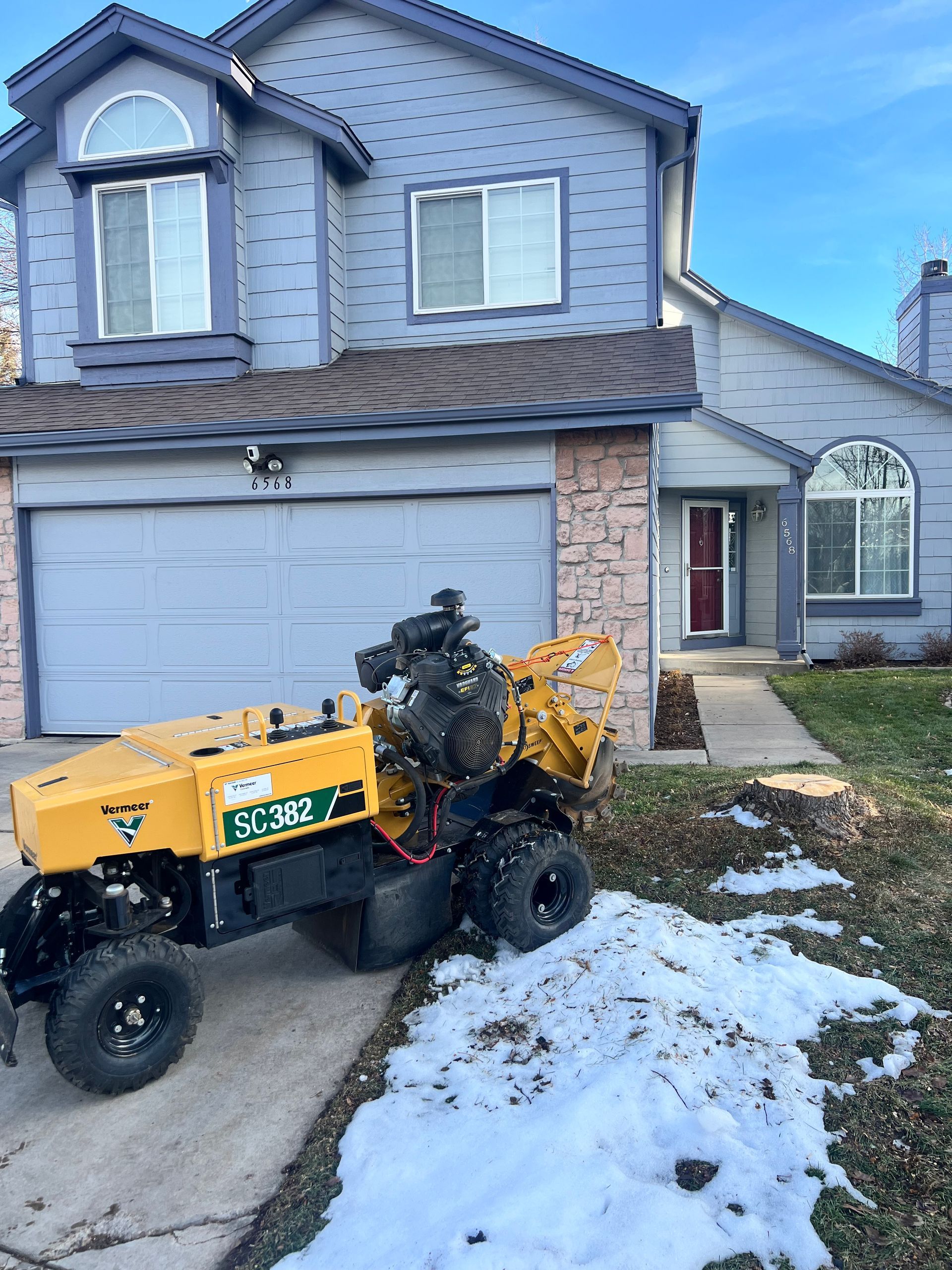 Stump removal around sprinkler/irrigation lines in Highlands Ranch, CO