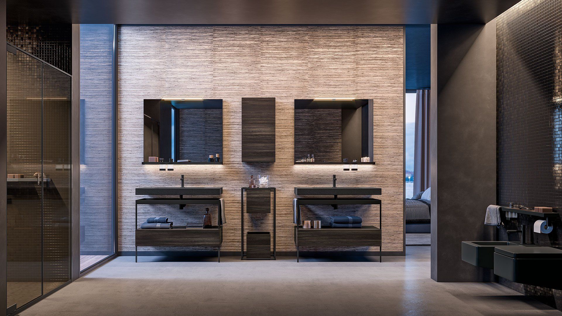 parete bagno in legno