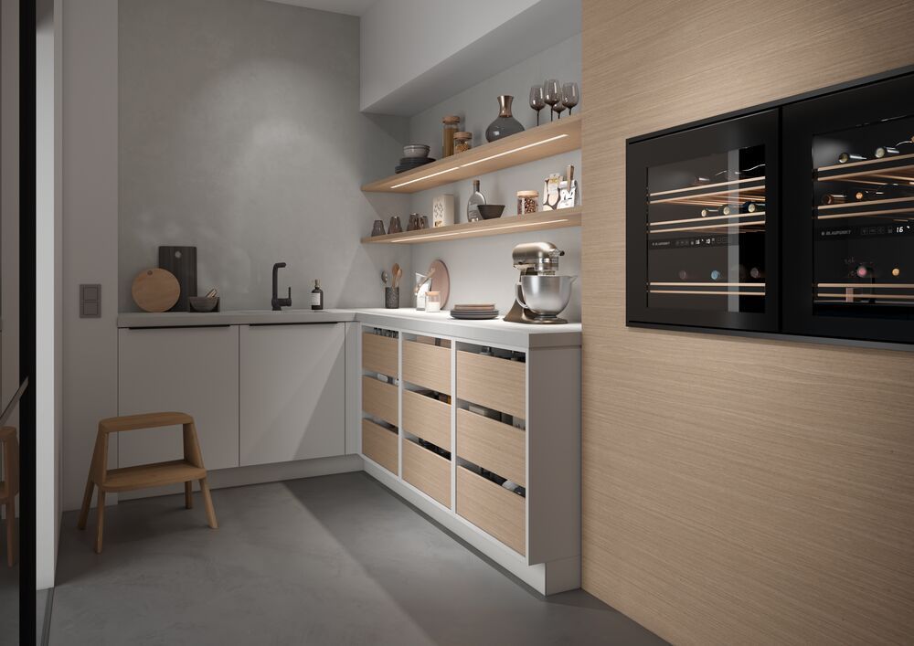 cucina con forno trasparente