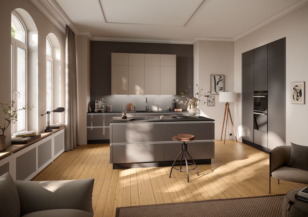 penisola cucina grigia