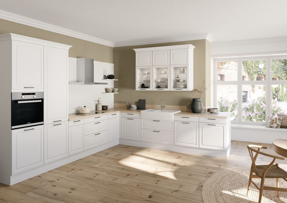 cucina bianca e beige