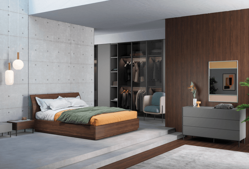 letto contenitore marrone