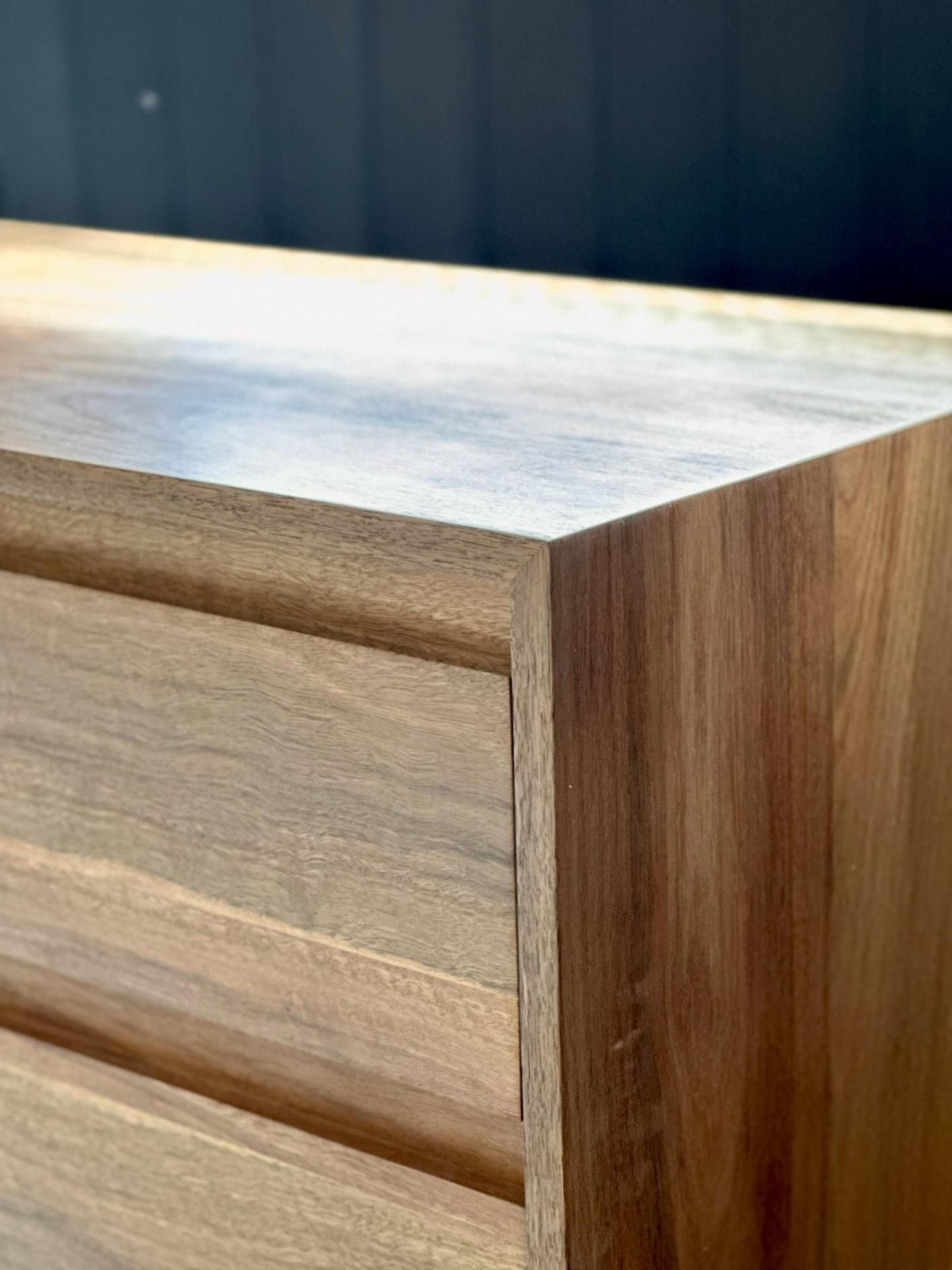 A Close Up Of A Wooden Dresser With Drawers — BC Customs in Burrell Creek, NSW
