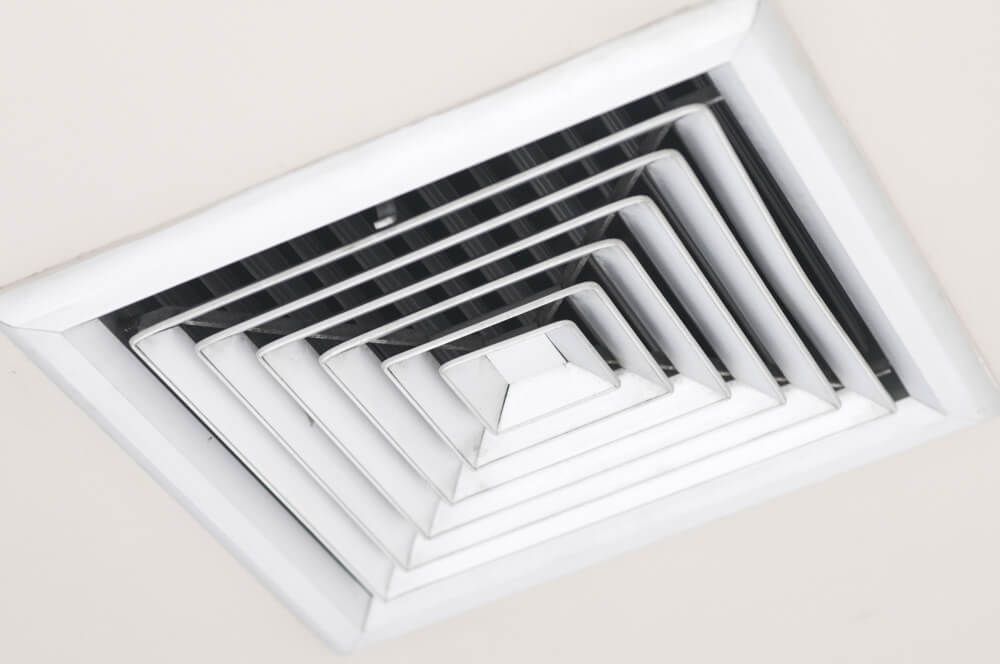 A Close Up of a Square Air Vent on a Ceiling — Northside Air Conditioning Services In Chermside, QLD