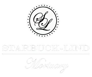 Starbuck-Lind Mortuary logo, featuring a circular design with intertwined 
