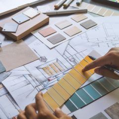 Architect,Designer,Interior,Creative,Working,Hand,Drawing,Sketch,Plan,Blueprint