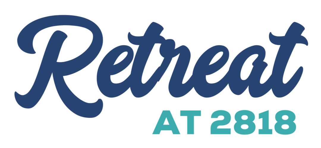 "Retreat AT 2818" in teal and blue script.