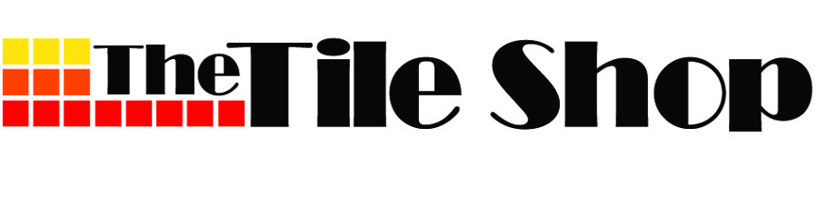 A logo for the tile shop is shown on a white background
