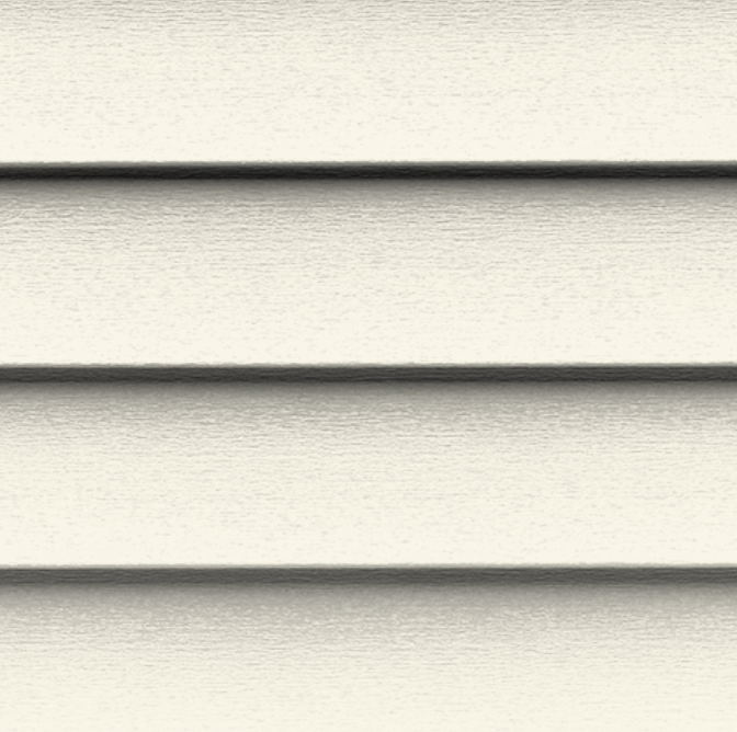 A close up of a white vinyl siding on a house.