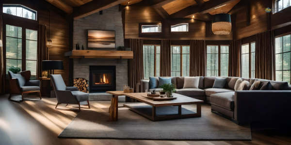 Modern Mountain Lodge Curved Window Modern Lodge Riverdell