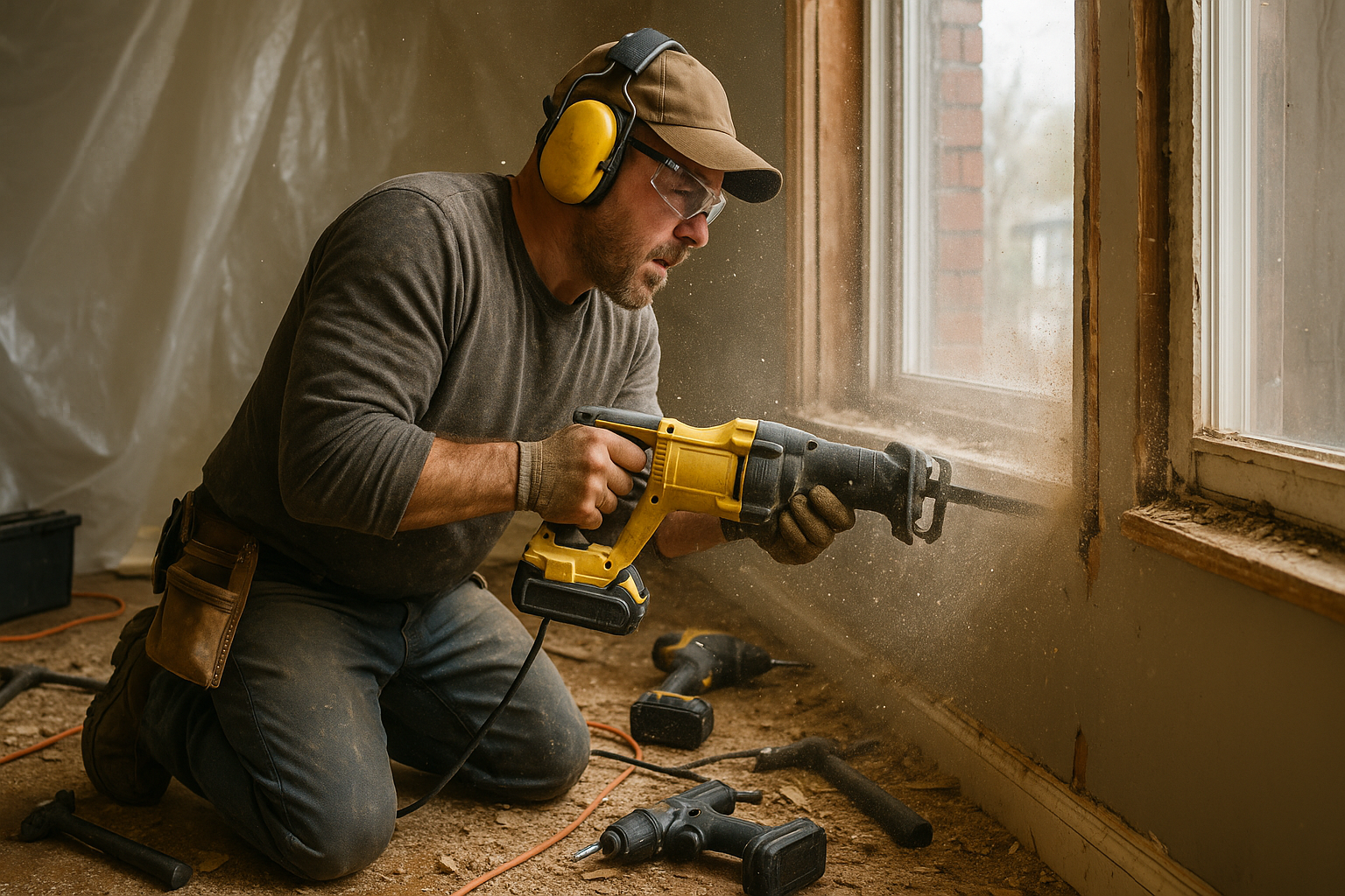 Denver window contractor explaining energy-efficient window options to homeowner