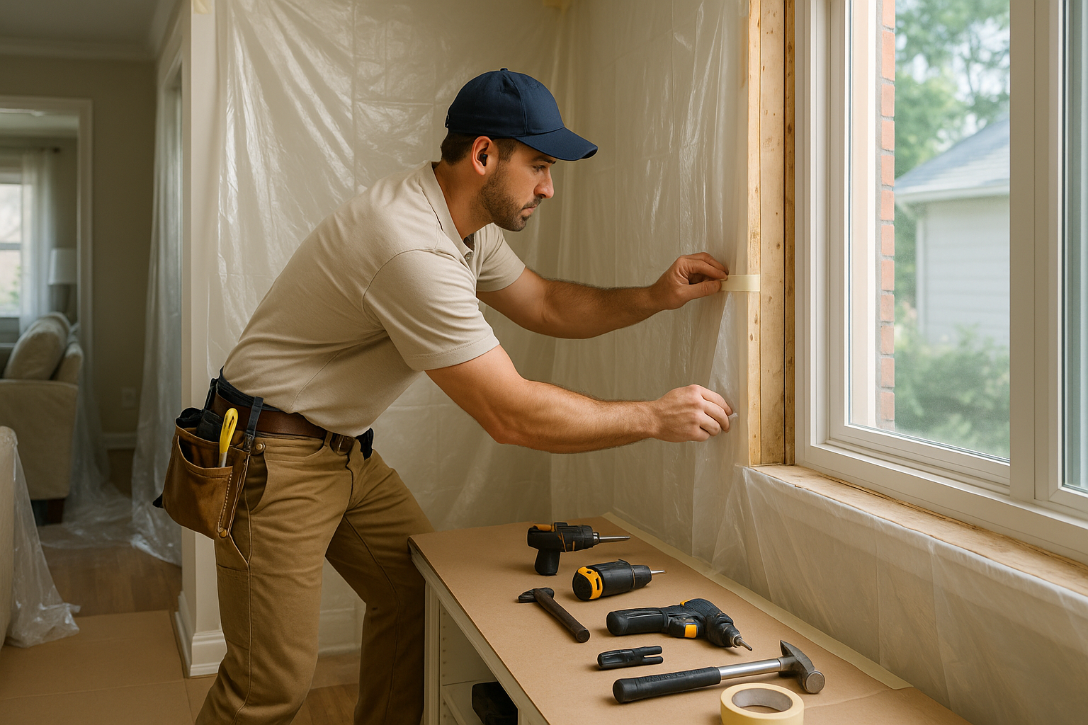 Denver window contractor explaining energy-efficient window options to homeowner