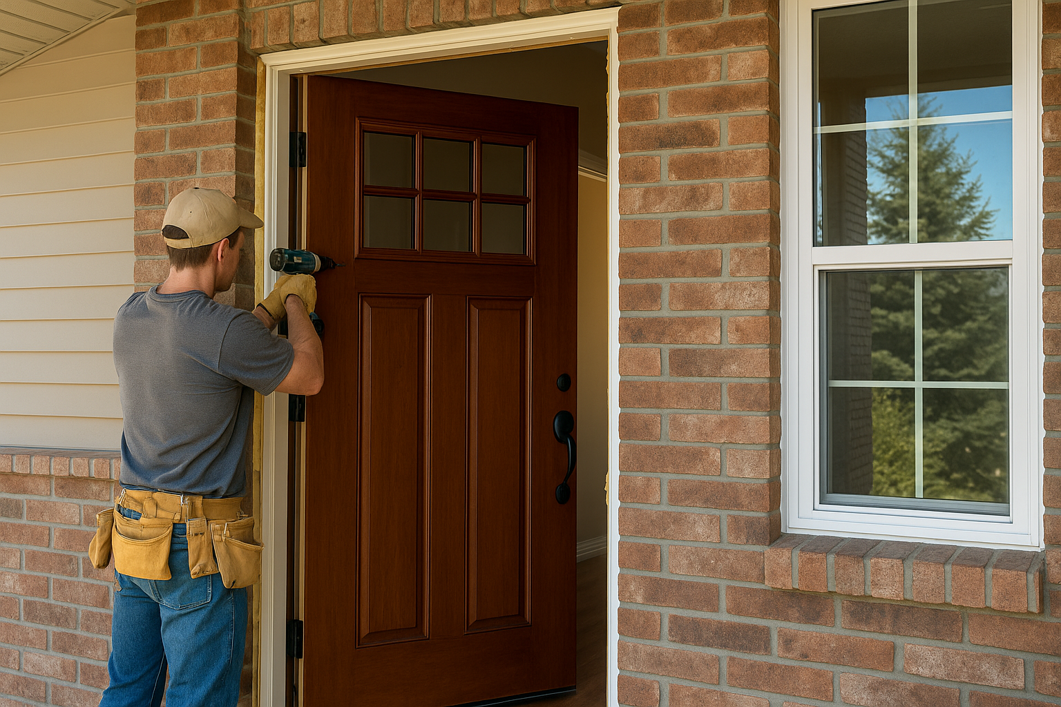 Denver window contractor explaining energy-efficient window options to homeowner